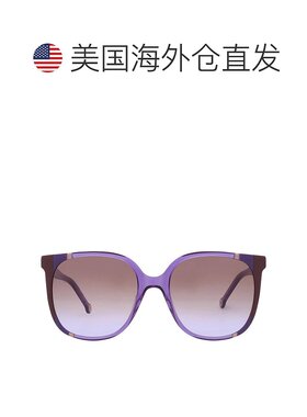 自营Carolina Herrera Brown Shaded Violet Square Ladies Sungl