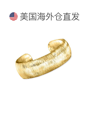 自营Ross-Simons Italian 18kt Gold Over Sterling Textured Cuf