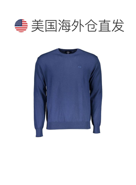 自营La Martina Cotton Men's Men's Sweater - blue 美国奥莱直