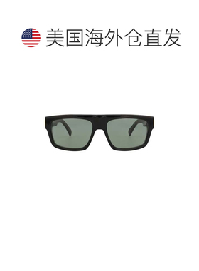 自营dunhill方形镜框回收醋酸纤维太阳眼镜-黑色黑色绿色 美国奥