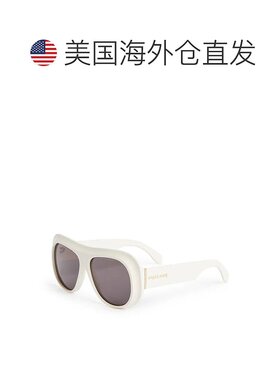 自营Palm Angels Sunglasses Aviator Full Rim, White Frame And