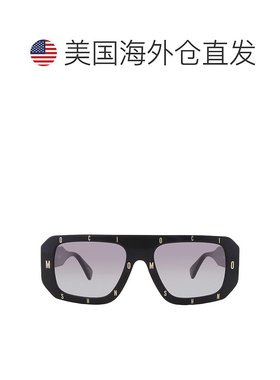 自营Moschino Dark Grey Shaded Browline Ladies Sunglasses MOS