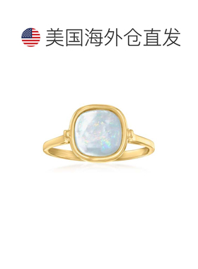 自营 Ross-Simons 14 克拉黄金意大利珍珠母贝戒指 - 白色 美国奥