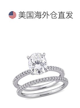 美国直邮Julianna B朱莉安娜女士戒指双环钻石镶嵌休闲时尚简约