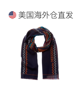 自营missoni米索尼羊毛围巾-蓝色 美国奥莱直发