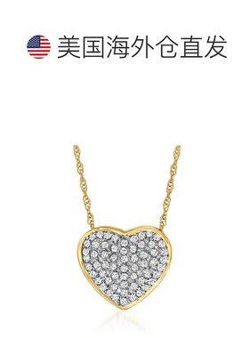 Ross-Simons Diamond Heart Pendant Necklace in 14kt Yellow Go