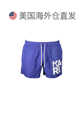 自营Karl Lagerfeld Polyester Mens Swim Men's Trunks - blue