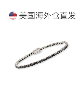 自营Ross-Simons 14kt 白金黑钻网球手链 - 7 英寸 美国奥莱直发