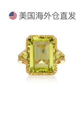 自营Ross-Simons Lemon Quartz Ring With . Peridots and . Yell