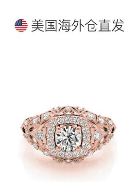 自营 pompeii31 克拉钻石复古订婚戒指，实验室生产，14k 白黄金