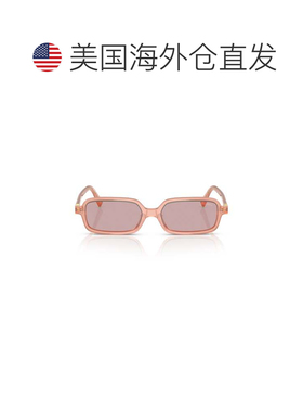 自营miu miu0mu 11zs Translucent Peach Rectangular Sunglasses