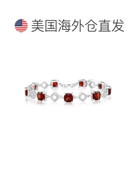 自营simonaSterling Silver, Square Gemstone Bracelet - red 美