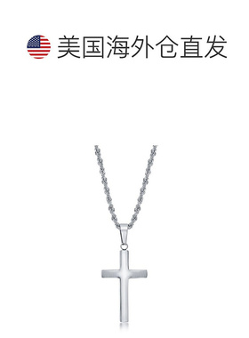自营blackjack不锈钢抛光十字架项链 银白色 美国奥莱直发吊坠