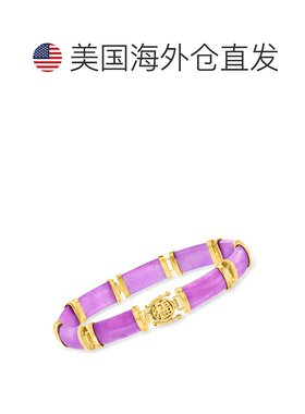 自营 Ross-Simons 18 克拉金紫玉中国符号手链 - 8.5 英寸 美国奥