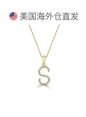 自营 sabrina14k 金和钻石初始项链 - 黄色 s 美国奥莱直发吊坠
