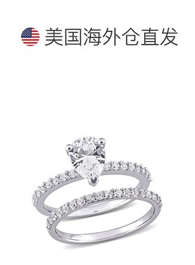 自营 mimi & max2 1/2 CT TGW 梨形切割创造的白色蓝宝石订婚戒指