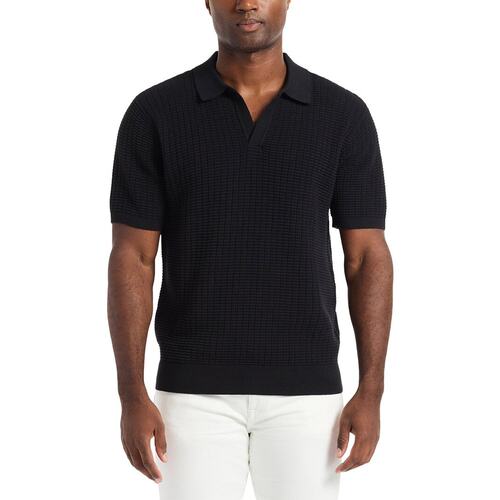 自营Robert Graham Macombs Sweater Polo Shirt - black 美国奥 - 图0