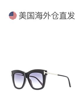 自营 Tom Ford 女士方形太阳镜 TF822 Dasha 01B 黑色/钯金 52 毫