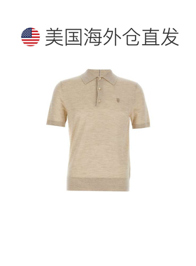 自营Burberry Men's Wool Polo Shirt - beige 美国奥莱直发