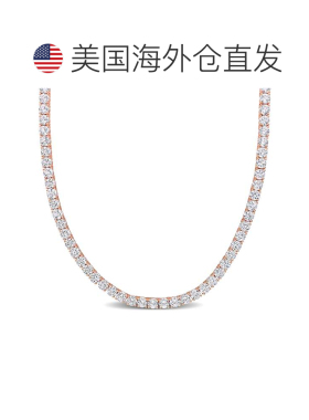 自营mimi & max33 CT TGW Created 白色蓝宝石网球项链，镀玫瑰纯