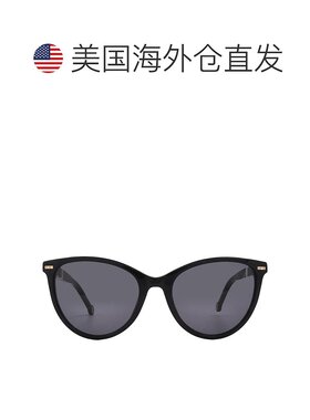 自营Carolina Herrera Grey Cat Eye Ladies Sunglasses HER 0107