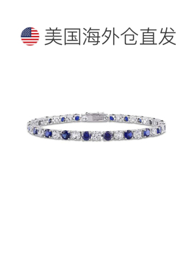 自营mimi & max14 1/4 CT TGW 打造 925 纯银蓝色和白色蓝宝石手