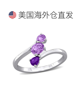 自营Mimi & Max Multi-Gem Three Stone Bypass Ring  Sterling S