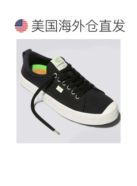 自营Men's Cariuma OCA Low Sneaker Black Canvas Lace-Up Casua