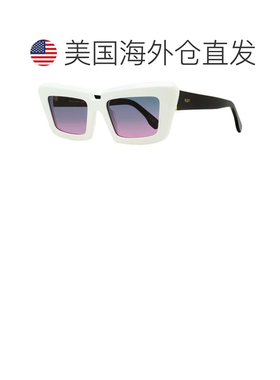 自营Retrosuperfuture 女士尖头太阳镜 Coccodrillo ZV5 白色/黑