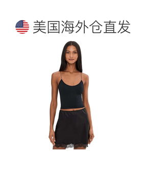 自营Women's Free People Cami Top Black Stretch Spaghetti Str