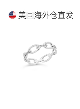 自营sterling forever纯银开口链环戒指 银白色 美国奥莱直发