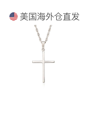 自营Ross-Simons 男士纯银经典十字架吊坠项链 美国奥莱直发