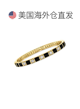 自营Ross-Simons Lab-Grown Diamond and Black Enamel Bangle Br