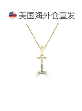 自营sabrina14k 玫瑰金和钻石初始项链 - 玫瑰 i 美国奥莱直发