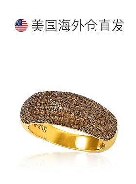自营 Suzy Levian Bridal Gold over Sterling Silver Brown Cubi