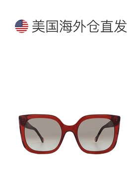 自营Carolina Herrera Brown Cat Eye Ladies Sunglasses HER 012