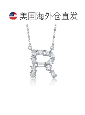 自营geneviveSterling Silver White Gold Plated with Clear Cub