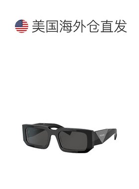 自营 Prada PR 06YS 09Q5S0 53mm 中性矩形太阳镜 - 黑色/白色 美