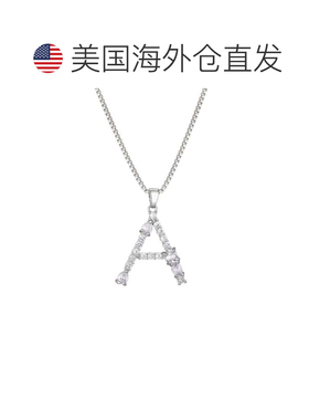 自营adornia镀银混合石水晶初始项链-银-a 美国奥莱直发吊坠