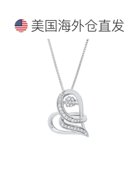 自营max + stone925 纯银跳舞钻石心形吊坠项链（0.16 克拉，H-IS