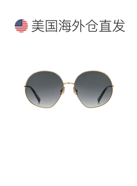 自营max mara金色MM Gleam I大号圆形太阳镜-灰色 美国奥莱直发