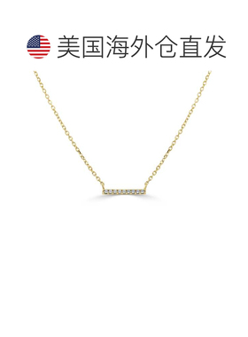 自营sabrina14K Yellow Gold Mini-Bar Diamond Necklace - yello