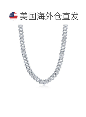 自营 simonaSterling Silver 8mm Micro Pave Monaco Chain silve