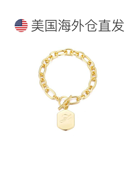 自营adornia14k Gold Plated Monogram Initial Chunky Toggle Br