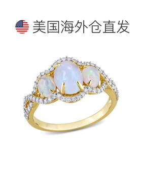 自营 mimi & max1 1/4 CT TGW 椭圆形切割埃塞俄比亚蓝蛋白石和 1