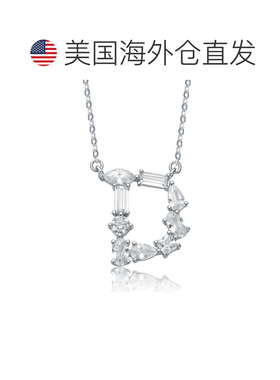 自营geneviveSterling Silver White Gold Plated with Clear Cub