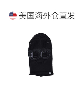 自营c.p. company黑色护目镜针织羊毛巴拉克拉瓦-黑色 美国奥莱直