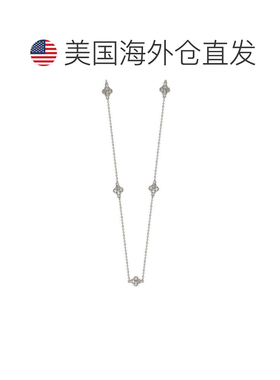 自营Suzy Levian 14K 白金 .40ttw 钻石四叶草按码项链 - 白色 美
