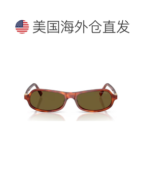 自营miu miu哈瓦那Miu重视醋酸纤维几何太阳镜-棕色 美国奥莱直发