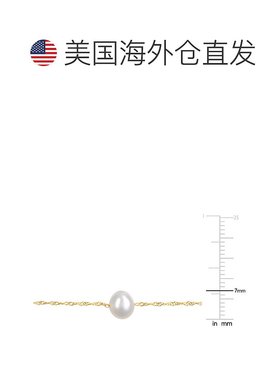 美国直邮Julianna B女士项链10k黄金饰白色养殖淡水珍珠气质